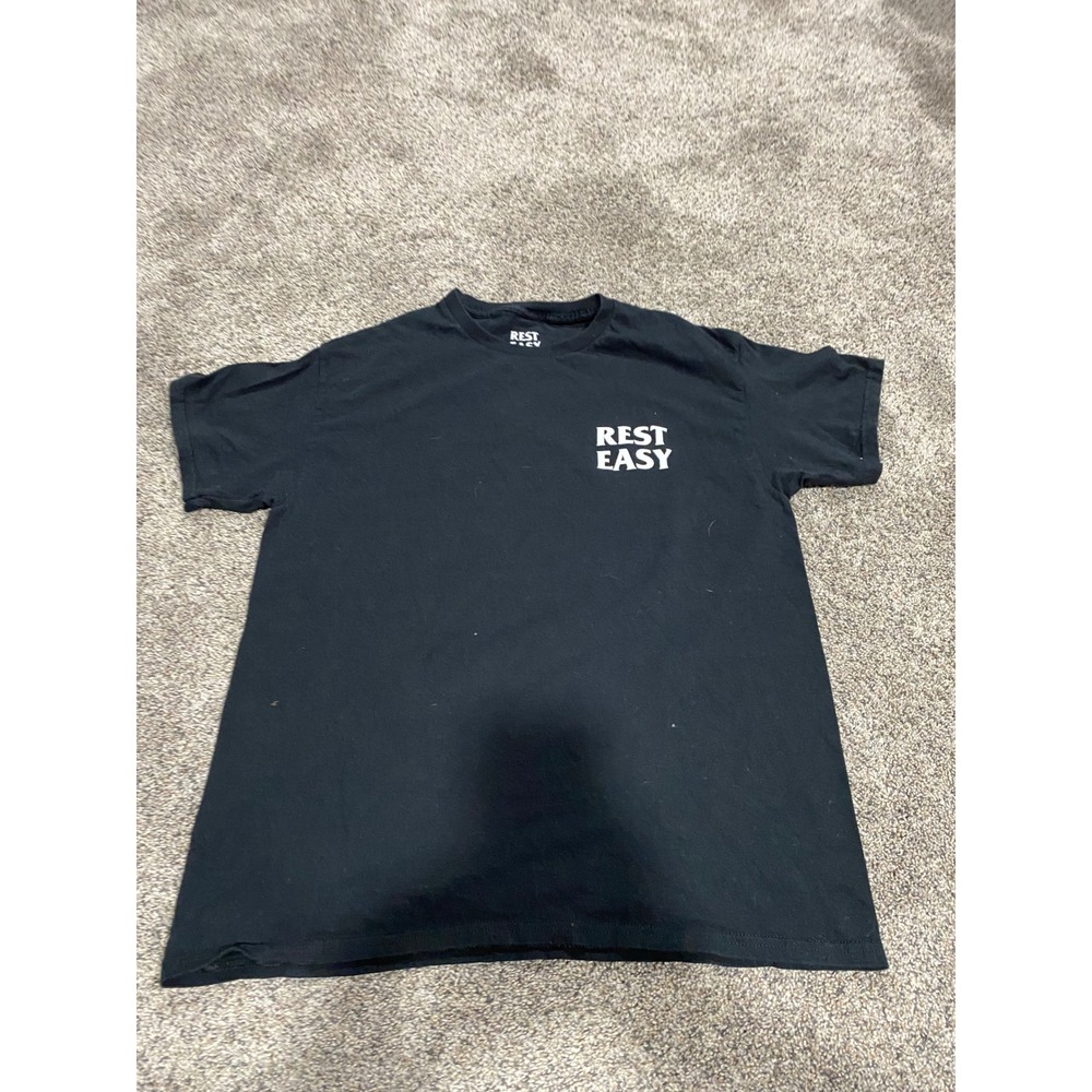 T-Shirt Rest Easy Mens Black Excellent Halfway Crooks Skeleton Graphic Large